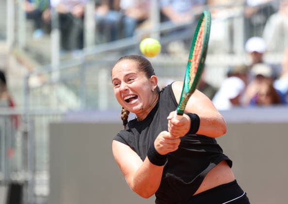 May 11, 2026, Rome, Lazio, Italy: JELENA OSTAPENKO of Latvia during the match against A. Kalinskaya in the fourth round of tennis tournament WTA, Tennis Damen 1000 Internazionali BNL DÃ¢â‚¬â ¢Italia, Rome, Italy. Ostapenko won 6:1, 6:2. Rome Italy - ZUMAc278 20260511_zsp_c278_082 Copyright: xMarcinxCholewinskix
