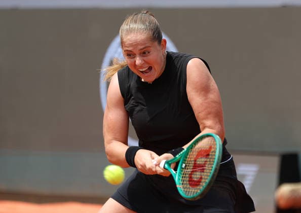May 11, 2026, Rome, Lazio, Italy: JELENA OSTAPENKO of Latvia during the match against A. Kalinskaya in the fourth round of tennis tournament WTA, Tennis Damen 1000 Internazionali BNL DÃ¢â‚¬â ¢Italia, Rome, Italy. Ostapenko won 6:1, 6:2. Rome Italy - ZUMAc278 20260511_zsp_c278_088 Copyright: xMarcinxCholewinskix