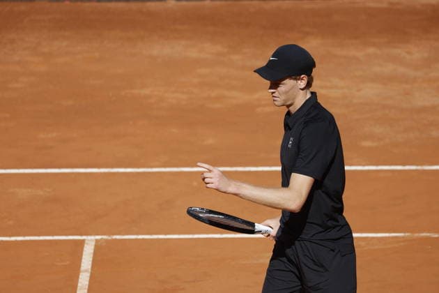 May 11, 2026, Rome, ITALY: Jannik Sinner of Italy in action during his men s singles match against Alexei Popyrin of Australia (not pictured) at the Italian Open tennis tournament in Rome, Italy, 11 May 2026. ANSA FABIO FRUSTACI. Italian Open Tennis Tournament  - ZUMAa110 20260511_zaf_a110_018 Copyright: xFabioxFrustacix