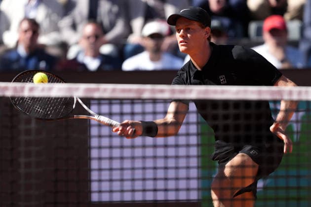 Jannik Sinner of Italy during the match against Alexei Popyrin of Australia at the Internazionali BNL d Italia 2026 tennis tournament at Foro Italico in Rome (Italy) on May, 11, 2026. AntoniettaxBaldassarre