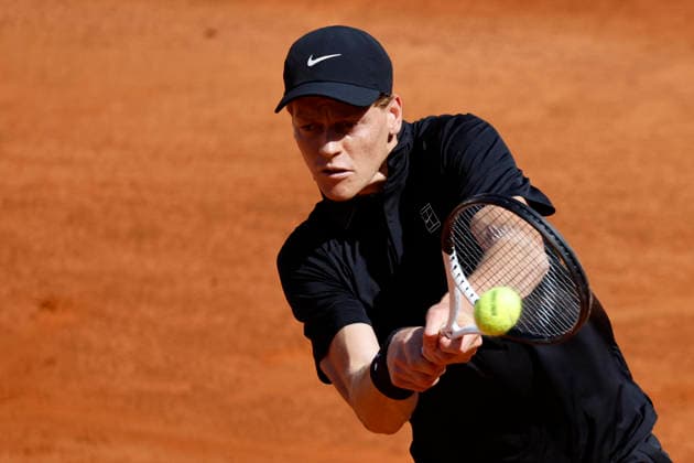 May 11, 2026, Rome, ITALY: Jannik Sinner of Italy in action during his men s singles match against Alexei Popyrin of Australia (not pictured) at the Italian Open tennis tournament in Rome, Italy, 11 May 2026. ANSA FABIO FRUSTACI. Italian Open Tennis Tournament  - ZUMAa110 20260511_zaf_a110_027 Copyright: xFabioxFrustacix
