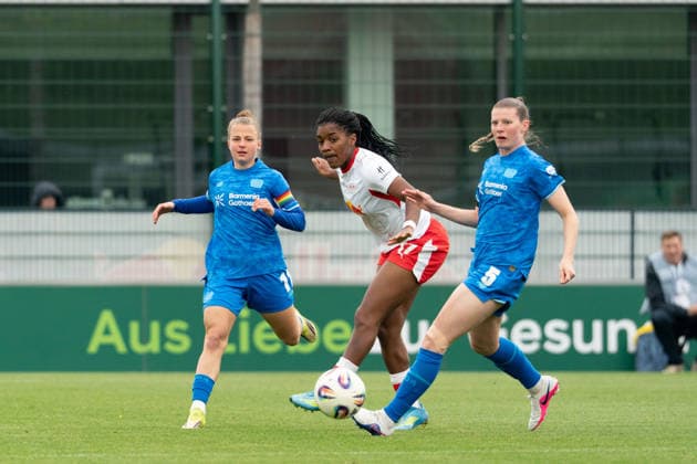 LEIPZIG, GERMANY - MAY 11: Delice Boboy (17 RB Leipzig) in action during the Google Pixel Frauen-Bundesliga match between RB Leipzig and Bayer 04 Leverkusen at RB-Trainingszentrum Cottaweg on May 11, 2026 in Leipzig, Germany. (Photo by Qianru Zhang Press Photo) Copyright: xQianruxZhang SPPx Sportspressphoto_SPR145109