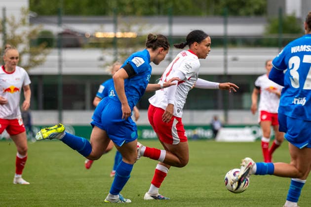 GER, Leipzig, Soccer, Google Pixel Women Bundesliga, 25 Matchday, RB Leipzig vs Bayer 04 Leverkusen in the picture from l Lisa Baum RB Leipzig 11 , Action with ball 11 05 2026, RB Leipzig Training Academy Cottaweg Leipzig DFB REGULATIONS PROHIBIT ANY USE OF PHOTOGRAPHS AS IMAGE SEQUENCES AND OR QUASI VIDEO, Copyright: HMBxMedia PaulxFritz