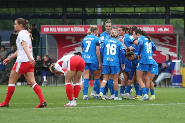 Google Pixel Womens Bundesliga, RB Leipzig Bayer Leverkusen 11 05 2026 Goal Cheering at Bayer Leverkusen Soccer Team, Google Pixel Womens Bundesliga, Season 2025 2026, 25 Matchday RB Leipzig vs Bayer 04 Leverkusen on 11 05 2026, Training Center Cottaweg, Leipzig DFB REGULATIONS PROHIBIT ANY USE OF PHOTOGRAPHS AS IMAGE SEQUENCES AND OR QUASI VIDEO Copyright: xBEAUTIFULxSPORTS JanxKaeferx