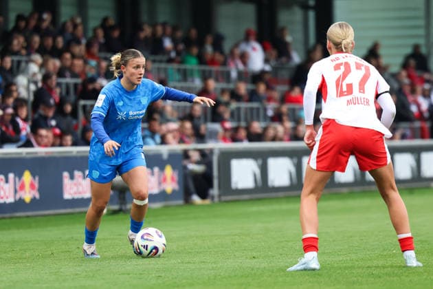 Germany Football Google Pixel Womens Bundesliga 2025 2026, 25 Matchday RB Leipzig vs Bayer 04 Leverkusen, Training Center of RB Leipzig Leipzig Sofie Zdebel Bayer 04 Leverkusen Women, 16 Copyright: xLucasxWalterx