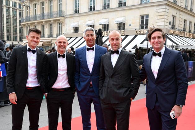 Trophee UNFP 2026 15 Pierrick CAPELLE (sco) - Smail BOUABDELLAH (Journaliste LIGUE 1+) - Benjamin NIVET - Xavier DOMERGUE - Benoit CHEYROU during the 2026 UNFP Trophy ceremony at Palais Brongniart on May 11, 2026 in Paris, France. Paris France  Copyright: xFEPx 776493480
