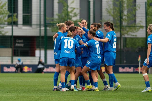 LEIPZIG, GERMANY - MAY 11: Player of Bayer 04 Leverkusen celebrate the goal in action during the Google Pixel Frauen-Bundesliga match between RB Leipzig and Bayer 04 Leverkusen at RB-Trainingszentrum Cottaweg on May 11, 2026 in Leipzig, Germany. (Photo by Qianru Zhang Press Photo) Copyright: xQianruxZhang SPPx Sportspressphoto_SPR145129