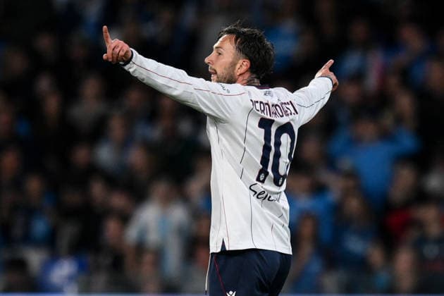 Ni Napoli 11 05 2026 - campionato di calcio serie A Napoli-Bologna foto Nicola Ianuale Image nella foto: esultanza gol Federico Bernardeschi 