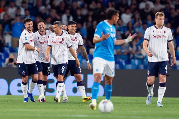 SSC Napoli v Bologna FC - Serie A Enilive Federico Bernardeschi of Bologna FC celebrates after scoring first goal during the serie Serie A Enilive match between SSC Napoli and Bologna FC at Stadio Diego Armando Maradona on May 11, 2026 in Naples, Italy Naples Stadio Diego Armando Maradona Naples Italy Copyright: xGiuseppexMaffiax 260511_SerieA_Napoli-Bologna_GM_04835