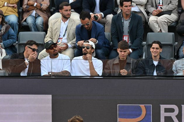11th May 2026, Foro Italico, Rome, Italy; Italian Open Tennis, Day 8; Pierluigi Gollini of AS Roma, Donyell Malen of AS Roma, Devyne Rensch of AS Roma, Lorenzo Venturino of AS Roma, Niccolo Pisilli of AS Roma AllShotLive