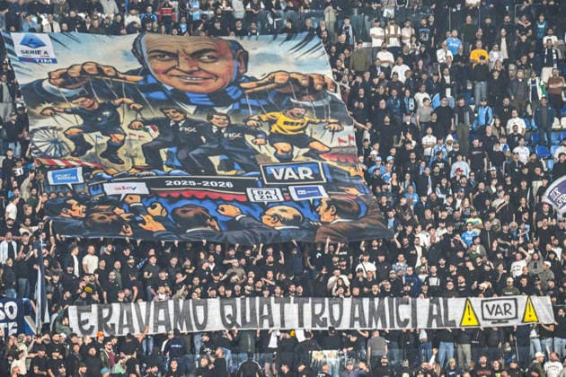 May 11, 2026, Napoli: A banner exposed on the stage during the Italian Serie A soccer match SSC Napoli vs Bologna FC at Diego Armando Maradona Stadium in Naples, Italy, 11 may 2026. ANSA CIRO FUSCO. Serie A - Napoli Vs Bologna  - ZUMAa110 20260511_zaf_a110_034 Copyright: xCiroxFuscox