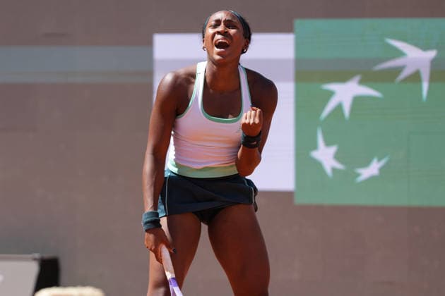 Coco Gauff of United States celebrates at the end of her match against Iva Jovic of United States at the Internazionali BNL d Italia 2026 tennis tournament at Foro Italico in Rome (Italy) on May, 11, 2026. AntoniettaxBaldassarre