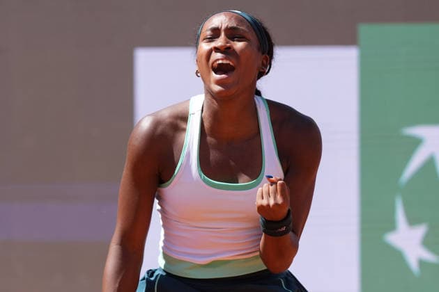 Coco Gauff of United States celebrates at the end of her match against Iva Jovic of United States at the Internazionali BNL d Italia 2026 tennis tournament at Foro Italico in Rome (Italy) on May, 11, 2026. AntoniettaxBaldassarre