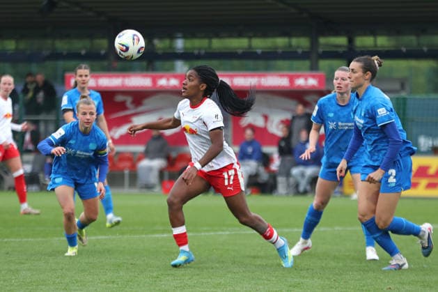 Google Pixel Frauen Bundesliga, RB Leipzig Bayer Leverkusen 11 05 2026 Delice Boboy 17, RB Leipzig am Ball Fußball, Google Pixel Frauen Bundesliga, Saison 2025 2026, 25 Spieltag RB Leipzig vs Bayer 04 Leverkusen am 11 05 2026, Trainingszentrum Cottaweg, Leipzig DFB REGULATIONS PROHIBIT ANY USE OF PHOTOGRAPHS AS IMAGE SEQUENCES AND OR QUASI VIDEO Copyright: xBEAUTIFULxSPORTS JanxKaeferx