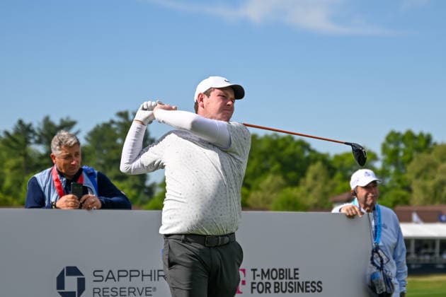 NEWTON SQUARE, PA - MAY 11: Robert MacIntyre of Scotland hits the ball during the 2026 PGA, Golf Herren Championship on May 11th, 2026 at Aronimink Golf Club in Newtown Square, PA. (Photo by Terence Lewis Icon Sportswire) GOLF: MAY 11 PGA PGA Championship EDITORIAL USE ONLY Icon260511045