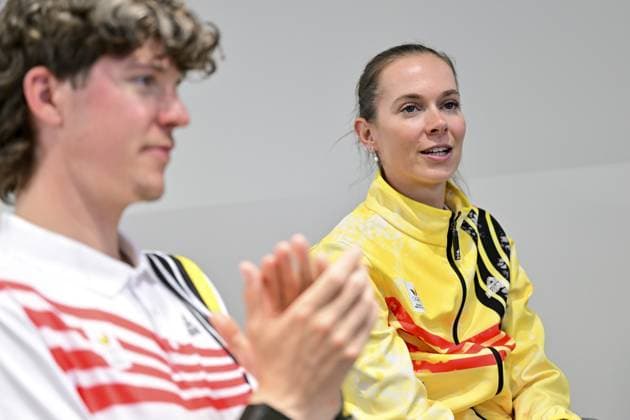 Belgian speed skater Sandrine Tas attends a ceremony to award prize money to the athletes who reached a top-8 place at the Milano Cortina 2026 Olympic Winter games, Winterspiele,Spiele, Summer games on Tuesday 12 May 2026 in Brussels. The National Lottery is awarding the sums, in collaboration with the Belgian Olympic and Interfederal Committee (BOIC - COIB). The XXV Winter Olympics took place from 6 to 22 February 2026 in Italy. DIRKxWAEM  x173585536x