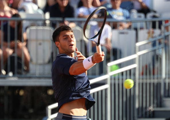 May 12, 2026, Rome, Lazio, Italy: PABLO LLAMAS of Spain during the match against D. Medvedev in the fourth round of tennis tournament ATP, Tennis Herren 1000 Internazionali BNL DÃ¢â‚¬â ¢Italia, Rome, Italy. Llamas lost 6:3, 4:6, 2:6. Rome Italy - ZUMAc278 20260512_zsp_c278_010 Copyright: xMarcinxCholewinskix