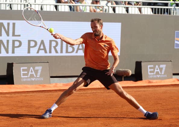 May 12, 2026, Rome, Lazio, Italy: DANIIL MEDVEDEV during the match against P. Llamas of Spain in the fourth round of tennis tournament ATP, Tennis Herren 1000 Internazionali BNL DÃ¢â‚¬â ¢Italia, Rome, Italy. Medvedev won 3:6, 6:4, 6:2. Tennis 2026, ATP Italian Open: Daniil Medvedev Won 3:6, 6:4, 6:2  - ZUMAc278 20260512_zsp_c278_017 Copyright: xMarcinxCholewinskix