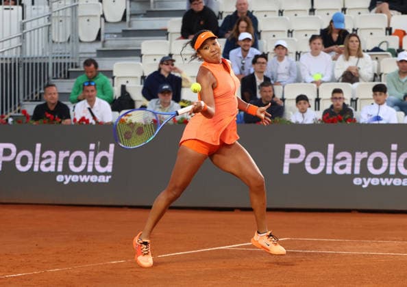 May 12, 2026, Rome, Lazio, Italy: NAOMI OSAKA of Japan during the match against I. Swiatek of Poland in the fourth round of tennis tournament WTA, Tennis Damen 1000 Internazionali BNL DÃ¢â‚¬â ¢Italia, Rome, Italy. Osaka lost 2:6, 1:6. Rome Italy - ZUMAc278 20260512_zsp_c278_037 Copyright: xMarcinxCholewinskix