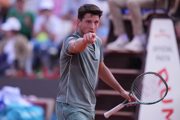 Luciano Darderi during the match between Luciano Darderi (ITA) vs Alexander Zverev (GER) at the Italian Open in Rome, Tuesday, May 12, 2026. (Alfredo Falcone LaPresse)  Copyright: xAlfredoxFalcone LaPressex