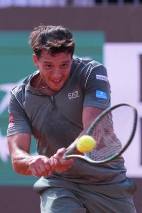 Luciano Darderi during the match between Luciano Darderi (ITA) vs Alexander Zverev (GER) at the Italian Open in Rome, Tuesday, May 12, 2026. (Alfredo Falcone LaPresse)  Copyright: xAlfredoxFalcone LaPressex
