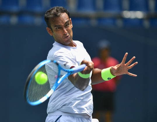 TENNIS - Internazionali di Tennis - Karnataka Open ATP, Tennis Herren Challenger 2026 Photo by IPA ABACAPRESS.COM84606957 - Bengaluru, India. 12th May, 2026. Mukund Sasikumar (IND) on action in Men s singles 1st round in the Karnataka Open ATP Challenger 2026 at the KSLTA Stadium in Bengaluru, India bengaluru India  Copyright: xIPAxSport ABACAx