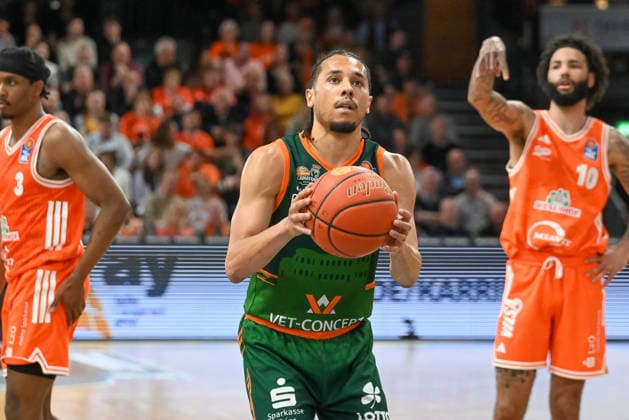 Jordan Roland VET CONCEPT Gladiators Trier, 15 on free throw RASTA Vechta vs VET CONCEPT Gladiators Trier, easyCredit Basketball Bundesliga, Play Ins, Season 2025 2026, 12 05 2026, RASTA Vechta vs VET CONCEPT Gladiators Trier, easyCredit Basketball Bundesliga, Play Ins, Season 2025 2026, 12 05 2026 Vechta Copyright: xEibner-Pressefoto RobertxGertzenx EP_RGN