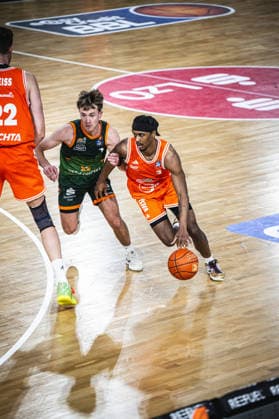 1 Basketball Bundesliga, easyCredit BBL, Season 2025 2026, Men, Play Ins, Match for 7th place, 12 05 2026, RASTA Vechta Gladiators Trier Malik Parsons 3 RASTA Vechta in action Vechta RASTA Dome Lower Saxony Germany