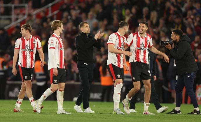 Football, England, FC Southampton excluded from promotion play-offs, archive pictures