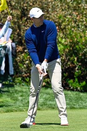NEWTON SQUARE, PA - MAY 12: Rory McIlroy of Northern Ireland tees off on the first hole during the 2026 PGA, Golf Herren Championship on May 12th, 2026 at Aronimink Golf Club in Newtown Square, PA.(Photo by Terence Lewis Icon Sportswire) GOLF: MAY 12 PGA PGA Championship EDITORIAL USE ONLY Icon260512036