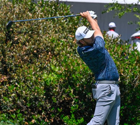 NEWTON SQUARE, PA - MAY 12: Daniel Brown of England is shown on the first hole during the 2026 PGA, Golf Herren Championship on May 12th, 2026 at Aronimink Golf Club in Newtown Square, PA.(Photo by Terence Lewis Icon Sportswire) GOLF: MAY 12 PGA PGA Championship EDITORIAL USE ONLY Icon260512041