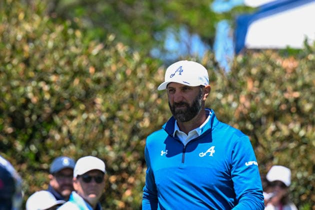 NEWTON SQUARE, PA - MAY 12: Dustin Johnson of United States of America looks on during the 2026 PGA, Golf Herren Championship on May 12th, 2026 at Aronimink Golf Club in Newtown Square, PA.(Photo by Terence Lewis Icon Sportswire) GOLF: MAY 12 PGA PGA Championship EDITORIAL USE ONLY Icon260512047