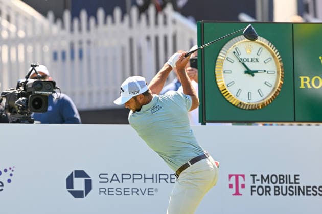 NEWTON SQUARE, PA - MAY 12: Sam Burns of United States of America tees off during the 2026 PGA, Golf Herren Championship on May 12th, 2026 at Aronimink Golf Club in Newtown Square, PA.(Photo by Terence Lewis Icon Sportswire) GOLF: MAY 12 PGA PGA Championship EDITORIAL USE ONLY Icon260512058