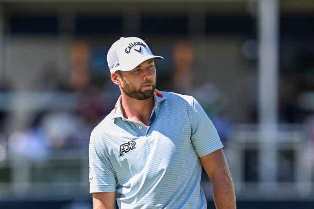 NEWTON SQUARE, PA - MAY 12: Sam Burns of United States of America looks on during the 2026 PGA, Golf Herren Championship on May 12th, 2026 at Aronimink Golf Club in Newtown Square, PA.(Photo by Terence Lewis Icon Sportswire) GOLF: MAY 12 PGA PGA Championship EDITORIAL USE ONLY Icon260512082