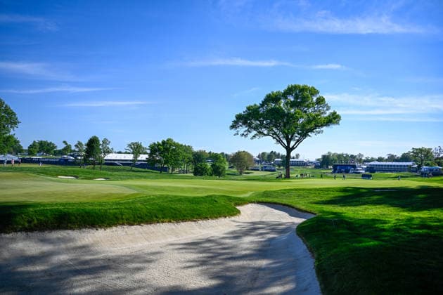 NEWTON SQUARE, PA - MAY 12: A general view of Aronimink Golf Club is shown during the 2026 PGA, Golf Herren Championship on May 12th, 2026 at Aronimink Golf Club in Newtown Square, PA.(Photo by Terence Lewis Icon Sportswire) GOLF: MAY 12 PGA PGA Championship EDITORIAL USE ONLY Icon260512083