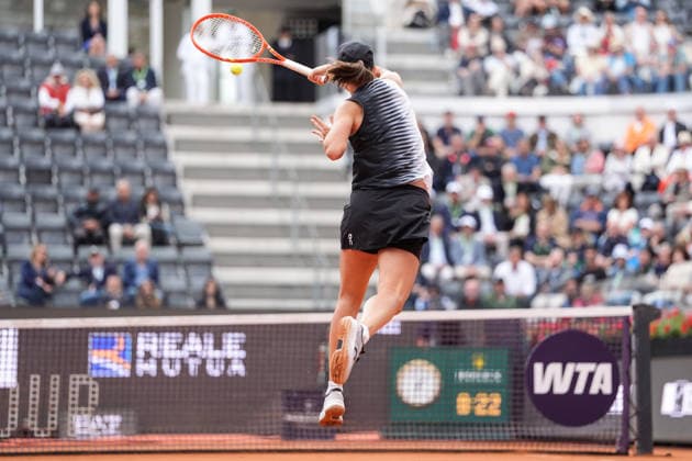 Iga Swiatek of Poland during the match against Jessica Pegula of United States at the Internazionali BNL d Italia 2026 tennis tournament at Foro Italico in Rome (Italy) on May, 13, 2026. AntoniettaxBaldassarre