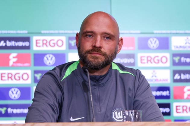 Cologne, Germany 13 May 2026 46 DFB Cup Womens Final 2026 VfL Wolfsburg Women vs FC Bayern Munich Women Final Press Conference In the picture head coach Stephan Lerch VfL at the final press conference in Cologne Copyright: HMBxMedia MadeleinexFantini