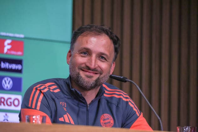 Cologne, Germany 13 May 2026 46 DFB Cup Womens Final 2026 VfL Wolfsburg Women vs FC Bayern Munich Women Final Press Conference In the picture head coach Jose Barcala FCB at the final press conference in Cologne Copyright: HMBxMedia MadeleinexFantini