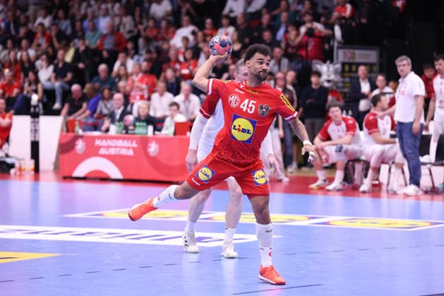 HANDBALL - IHF WC quali, AUT vs POL GRAZ,AUSTRIA,13.MAY.26 - HANDBALL - IHF World Championship, WM, Weltmeisterschaft 2027, European qualification, play off, OEHB international match, Länderspiel, Nationalmannschaft Austria vs Poland. Image shows Eric Damboeck (Austria). GEPAxpictures xChrisxBauer