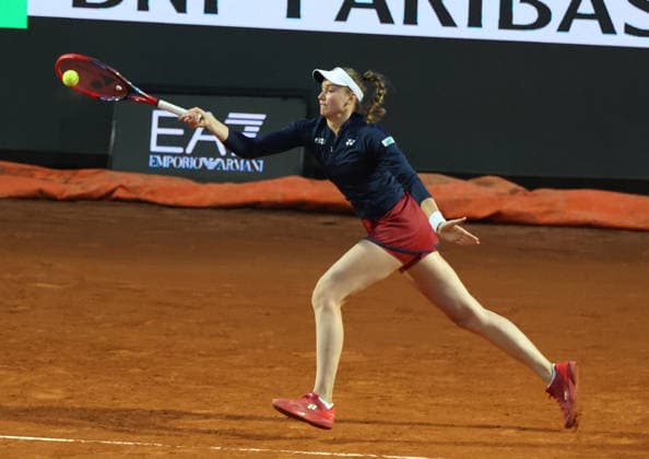 May 13, 2026, Rome, Lazio, Italy: ELENA RYBAKINA of Kazakhstan during the match against E. Svitolina of Ukraine in the quarterfinals of tennis tournament WTA, Tennis Damen 1000 Internazionali BNL DÃ¢â‚¬â ¢Italia, Rome, Italy. Rome Italy - ZUMAc278 20260513_zsp_c278_041 Copyright: xMarcinxCholewinskix