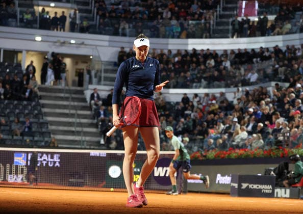 May 13, 2026, Rome, Lazio, Italy: ELENA RYBAKINA of Kazakhstan during the match against E. Svitolina of Ukraine in the quarterfinals of tennis tournament WTA, Tennis Damen 1000 Internazionali BNL DÃ¢â‚¬â ¢Italia, Rome, Italy. Rome Italy - ZUMAc278 20260513_zsp_c278_046 Copyright: xMarcinxCholewinskix