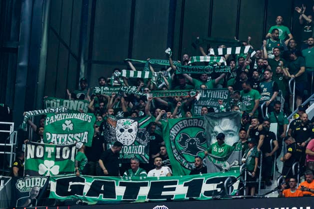 May 13, 2026, Valencia, Valencia, Spain: Supporters of Panathinaikos AKTOR Athens during the EuroLeague Play Off Game 5 match between Valencia Basket and Panathinaikos Aktor Athens at Roig Arena on May 13, 2026 in Valencia, Spain. Valencia Spain - ZUMAa181 20260513_zaa_a181_206 Copyright: xIrinaxR.xHipolitox