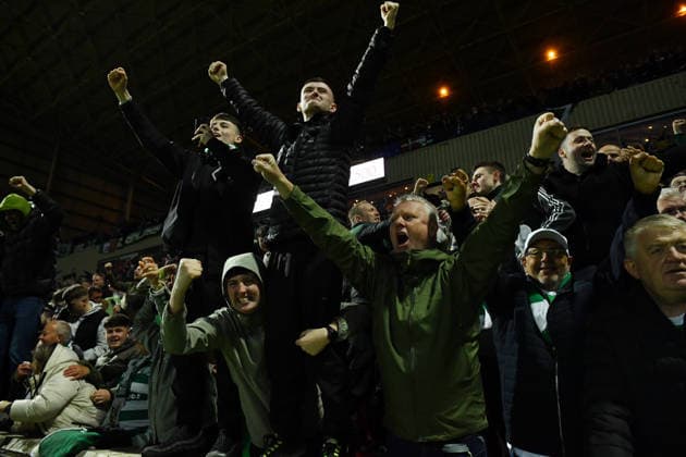 Celtic fans react at full time Motherwell v Celtic, William Hill Scottish Premiership, Football, Fir Park, Motherwell, Scotland, UK - 13 May 2026Motherwell Fir Park United Kingdom EDITORIAL USE ONLY No use with unauthorised audio, video, data, fixture lists, club league logos or live services. Online in-match use limited to 120 images, no video emulation. No use in betting, games or single club league player publications.  Copyright: xMarkxRunnacles Shutterstockx 16871244cp