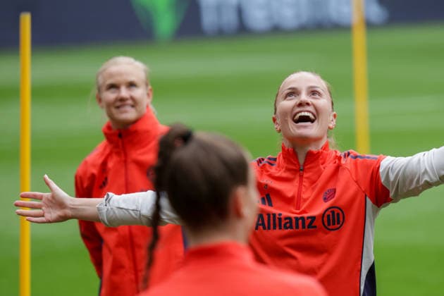 13 05 2026, xgrfx, Football DFB Cup Final, FC Bayern Munich Press Conference and Final Training v l Glodis Viggosdottir FC Bayern Munich DFL DFB REGULATIONS PROHIBIT ANY USE OF PHOTOGRAPHS as IMAGE SEQUENCES and or QUASI VIDEO Cologne