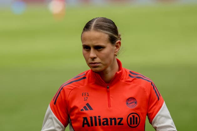 13 05 2026, xgrfx, Football DFB Cup Final, FC Bayern Munich Press Conference and Final Training v l Klara Bühl FC Bayern Munich DFL DFB REGULATIONS PROHIBIT ANY USE OF PHOTOGRAPHS as IMAGE SEQUENCES and or QUASI VIDEO Cologne