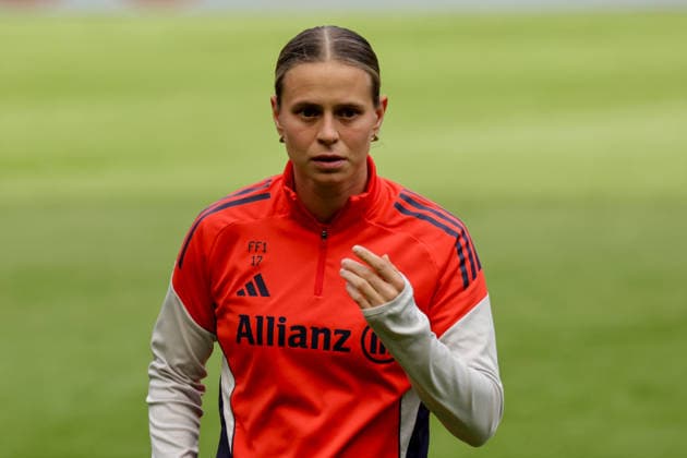 13 05 2026, xgrfx, Football DFB Cup Final, FC Bayern Munich Press Conference and Final Training v l Klara Bühl FC Bayern Munich DFL DFB REGULATIONS PROHIBIT ANY USE OF PHOTOGRAPHS as IMAGE SEQUENCES and or QUASI VIDEO Cologne