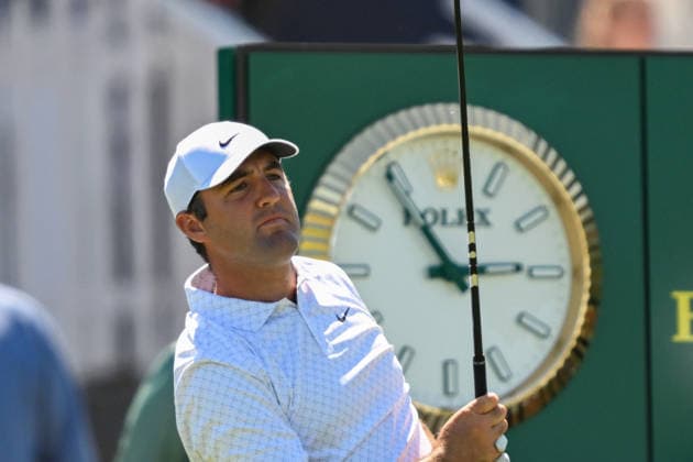 NEWTON SQUARE, PA - MAY 12: Scottie Scheffler of United States of America is shown during the 2026 PGA, Golf Herren Championship on May 12th, 2026 at Aronimink Golf Club in Newtown Square, PA.(Photo by Terence Lewis Icon Sportswire) GOLF: MAY 12 PGA PGA Championship EDITORIAL USE ONLY Icon260512090