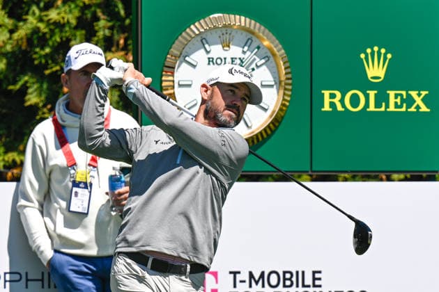 NEWTON SQUARE, PA - MAY 12: Brian Harman of United States of America is shown during the 2026 PGA, Golf Herren Championship on May 12th, 2026 at Aronimink Golf Club in Newtown Square, PA.(Photo by Terence Lewis Icon Sportswire) GOLF: MAY 12 PGA PGA Championship EDITORIAL USE ONLY Icon260512104