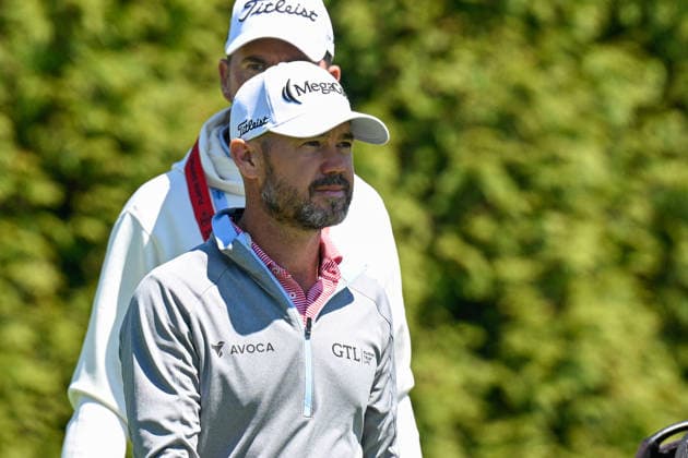 NEWTON SQUARE, PA - MAY 12: Brian Harman of United States of America is shown during the 2026 PGA, Golf Herren Championship on May 12th, 2026 at Aronimink Golf Club in Newtown Square, PA.(Photo by Terence Lewis Icon Sportswire) GOLF: MAY 12 PGA PGA Championship EDITORIAL USE ONLY Icon260512105