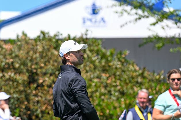 NEWTON SQUARE, PA - MAY 12: Thomas Detry of Belgium is shown during the 2026 PGA, Golf Herren Championship on May 12th, 2026 at Aronimink Golf Club in Newtown Square, PA.(Photo by Terence Lewis Icon Sportswire) GOLF: MAY 12 PGA PGA Championship EDITORIAL USE ONLY Icon260512113